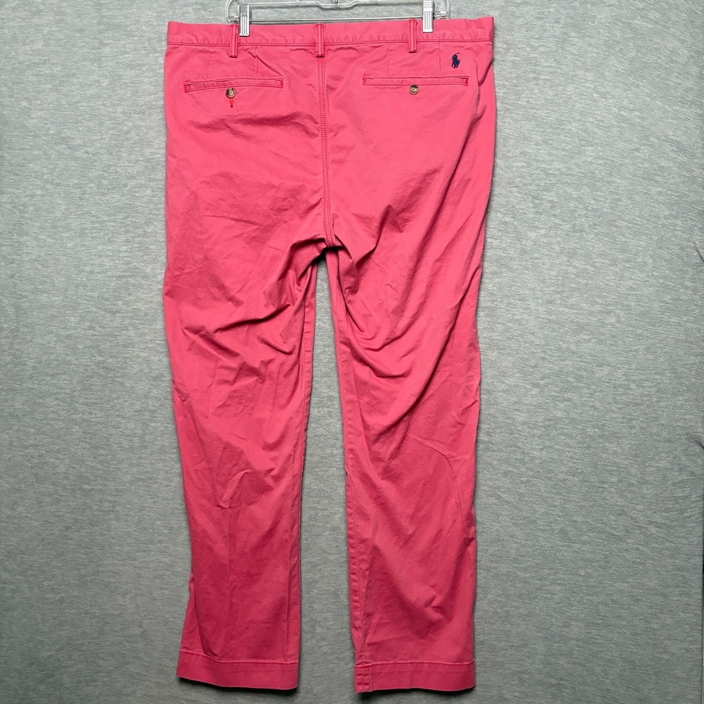Polo Ralph Lauren Red/Pink Preppy Chino Pants Stretch Straight‎ Fit  Mens 38X32 - Picture 5 of 8